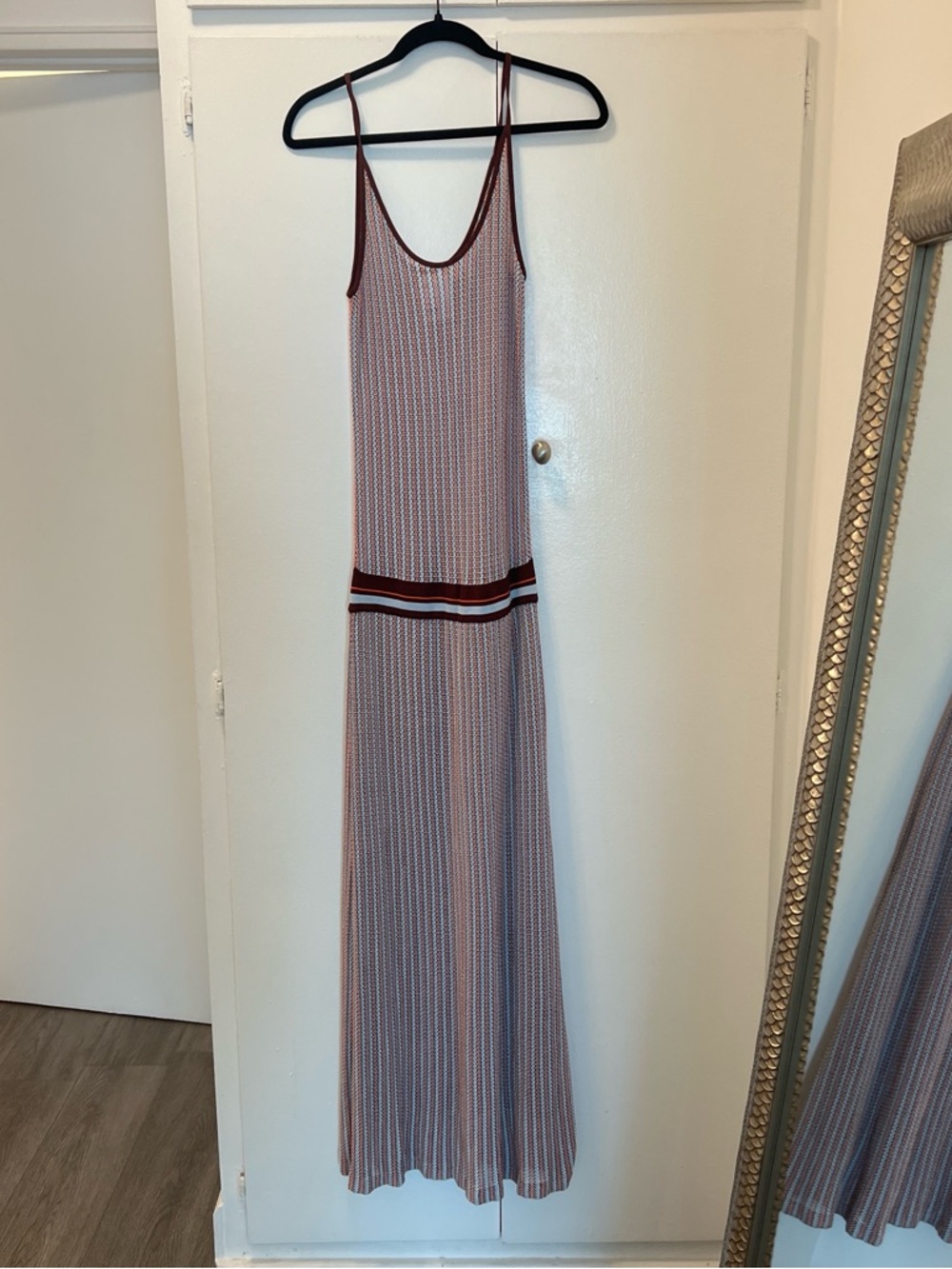 Vintage Tory Burch Striped Knit Maxi Skirt in Cream and Brown - Picture 5 of 5